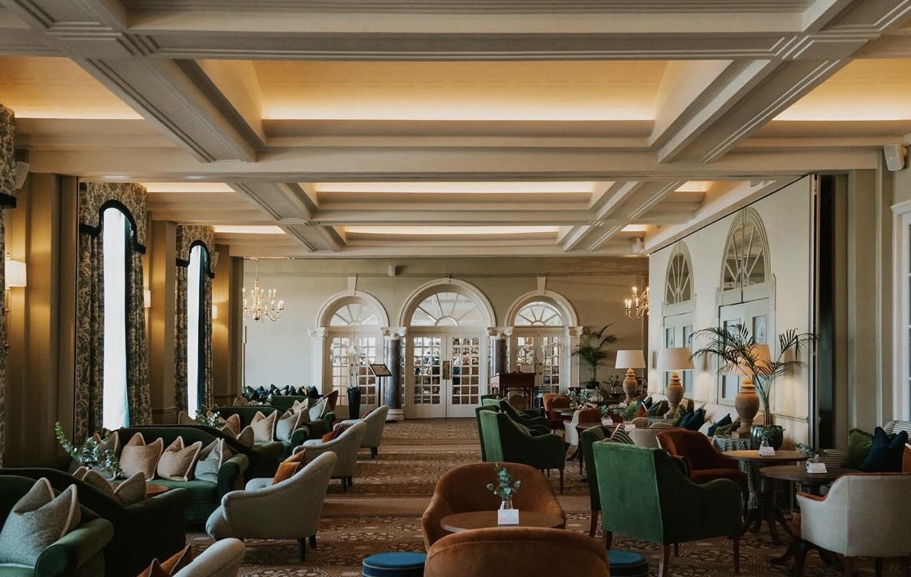 Headland Hotel ballroom with new feature lighting