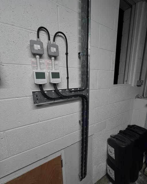 Neatly installed electrical energy monitoring equipment